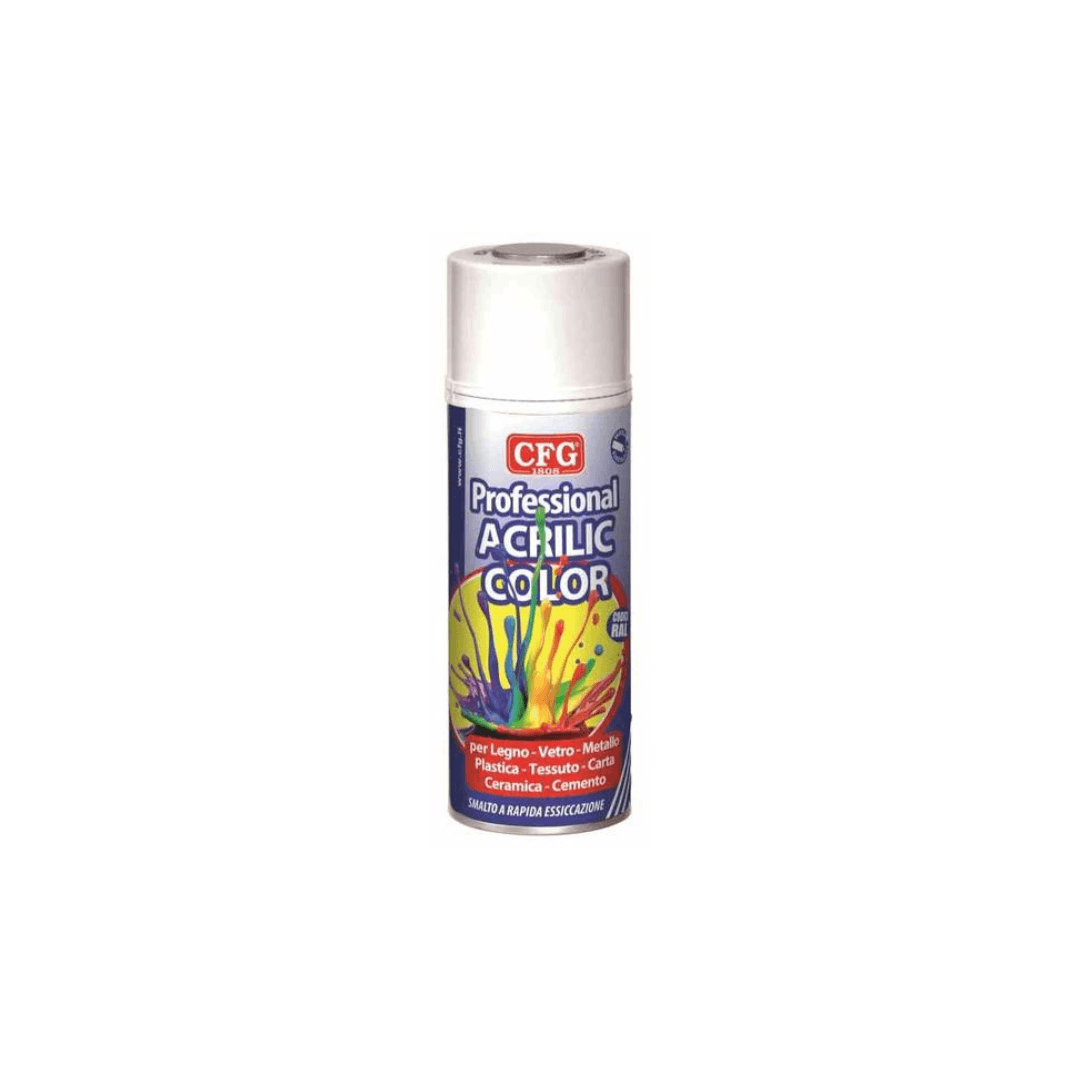 CFG- Smalto spray acrilico professionale - 400 ML-bianco perla ral 1013 - Pisan Ferramenta