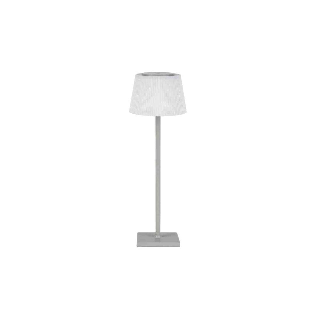 LuceQuadra - Kate - Lampada da tavolo PVC ricaricabile - grigia- 3W - Pisan Ferramenta