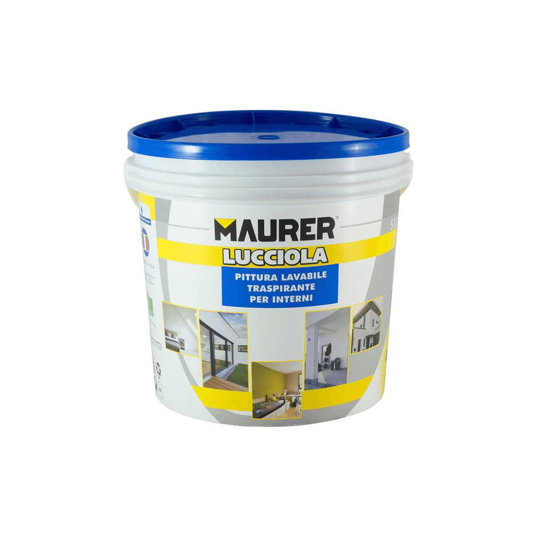 Maurer - Idropittura traspirante lavabile lt.2,5 colore Bianco - Pisan Ferramenta