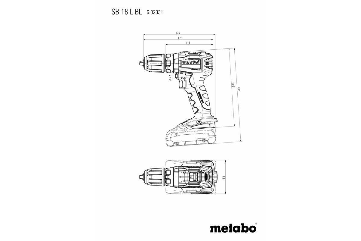SB 18 L BL  Trapani-Avvitatori a percussione a batteria-Metabo Metabo
