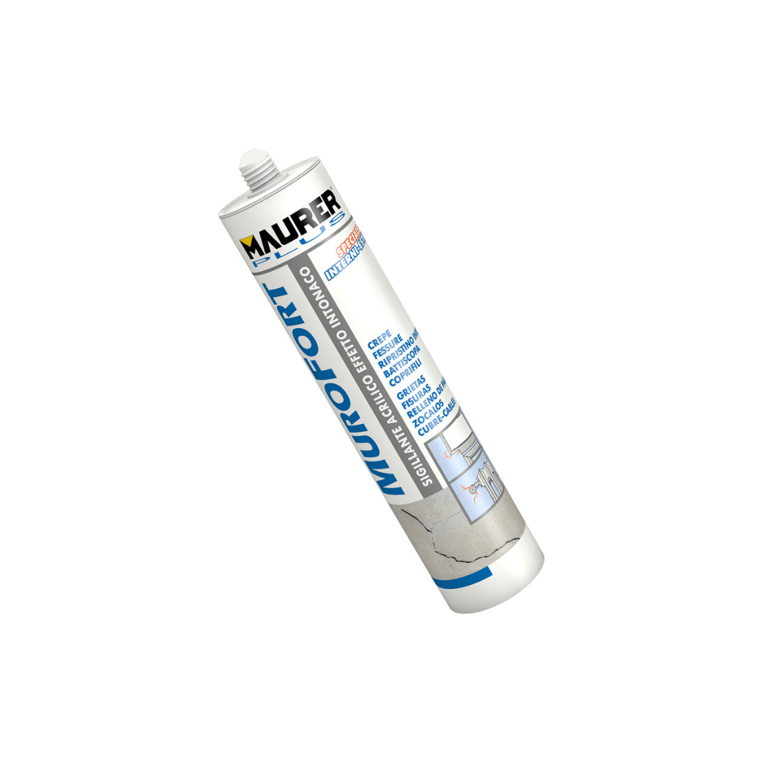 Maurer plus - Sigillante  acrilico effetto intonaco ml.310  colore Bianco Maurer Plus