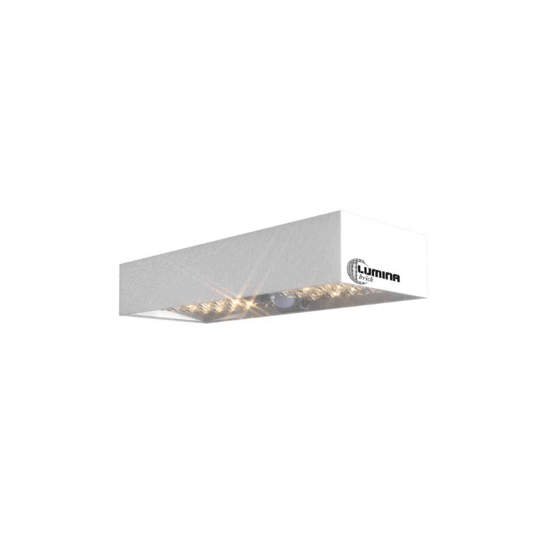 LuceQuadra-Lumina Brick- Lampada da esterno ricarica solare a parete -Bianco - Pisan Ferramenta