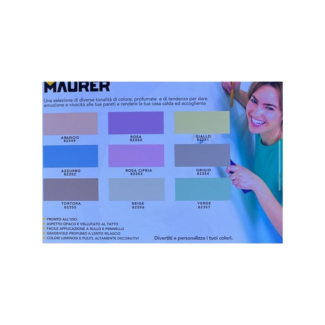 Idropittura murale lavabile lt.4 colore Rosa - Maurer