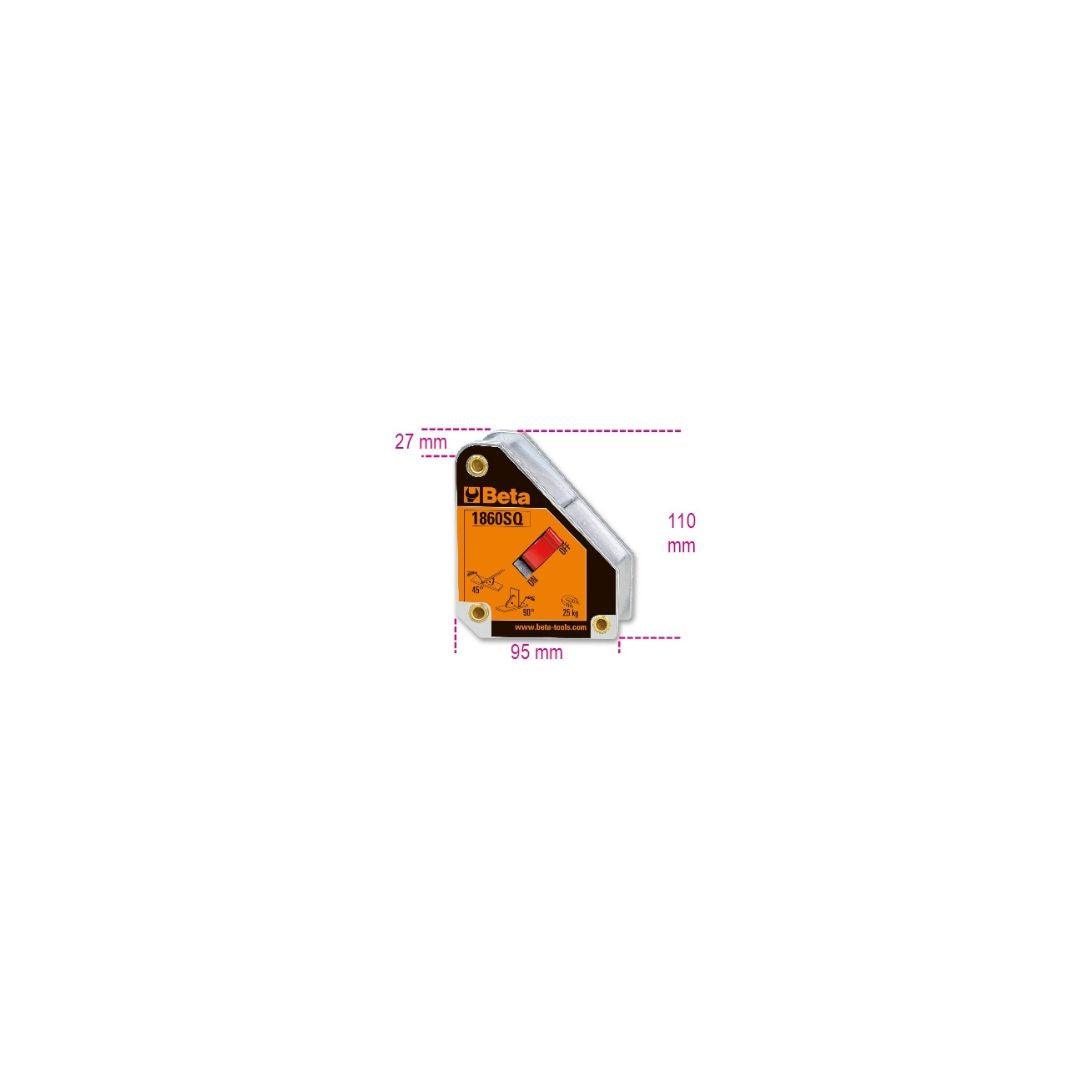 Beta - 1860SQ-Squadra magnetica 45°/90°- - Pisan Ferramenta