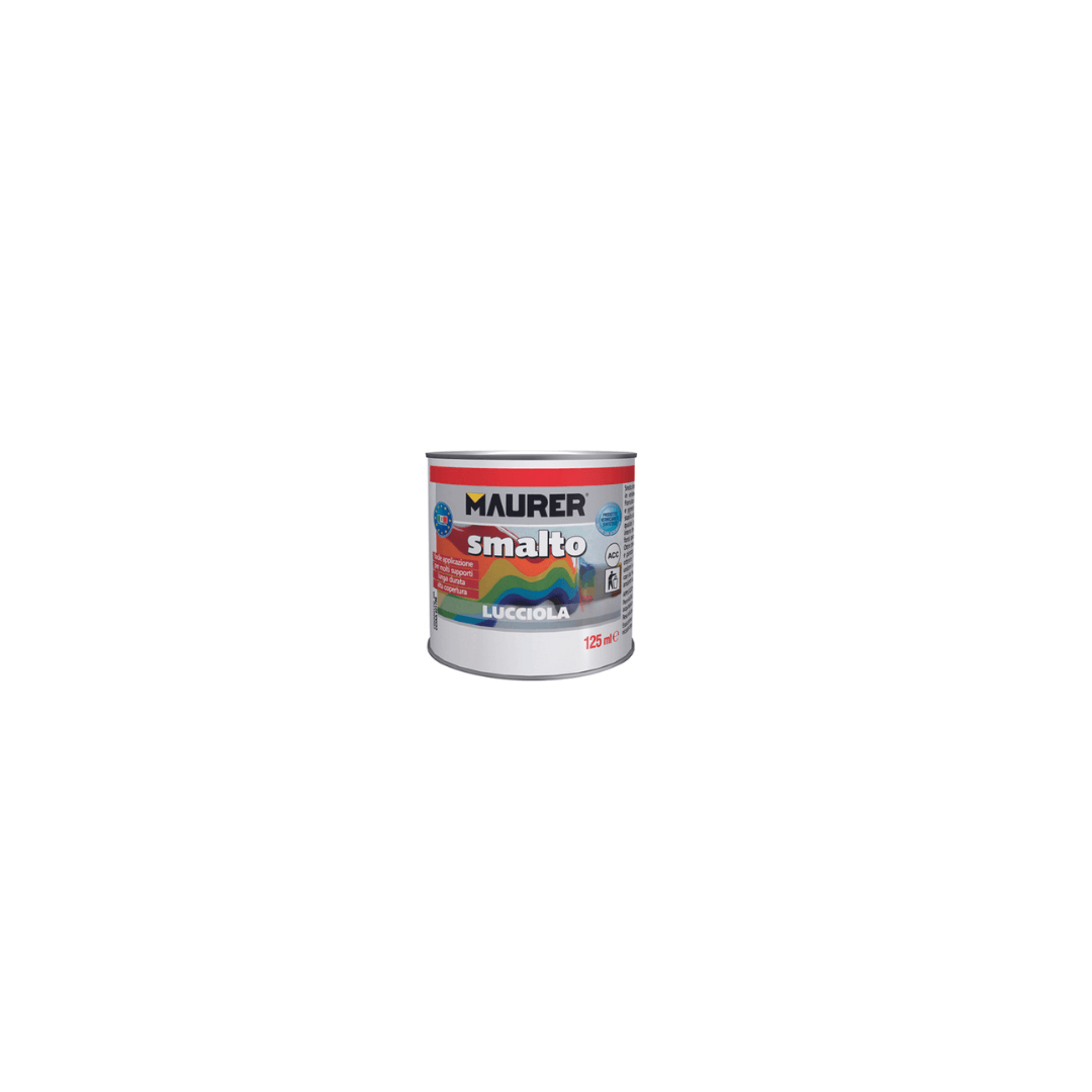 Maurer - Smalto universale sintetico ml.125 colore Bianco lucido RAL 9010 - Pisan Ferramenta