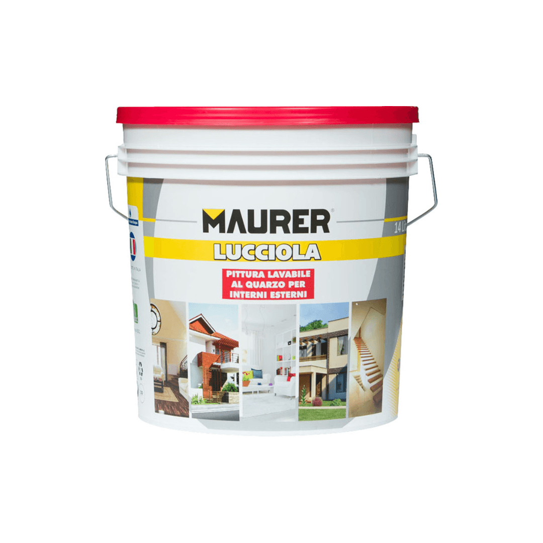 Maurer - Pittura murale traspirante al quarzo lt.14 colore Bianco - Pisan Ferramenta