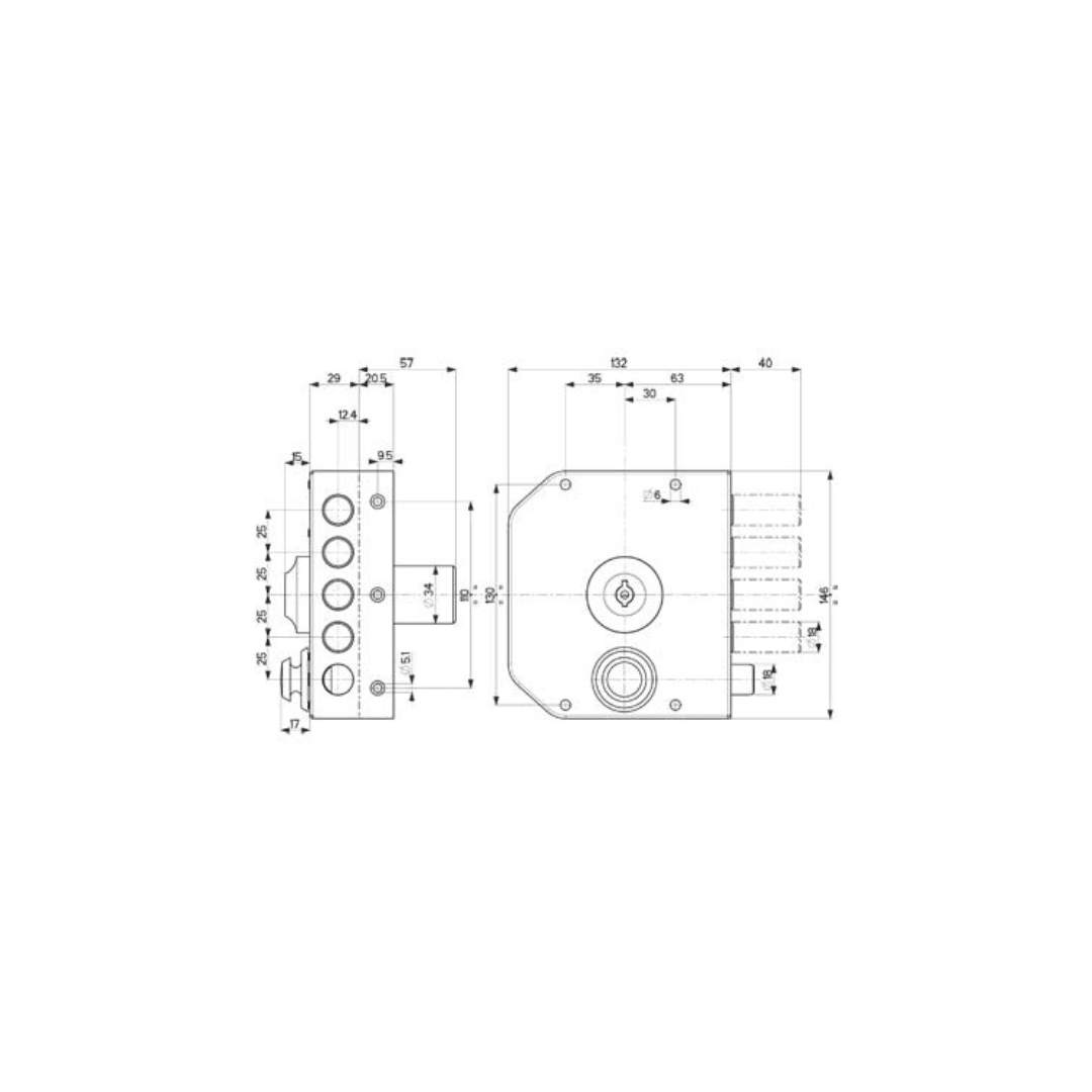 Mottura - Serratura legno applicare 30610 Mottura