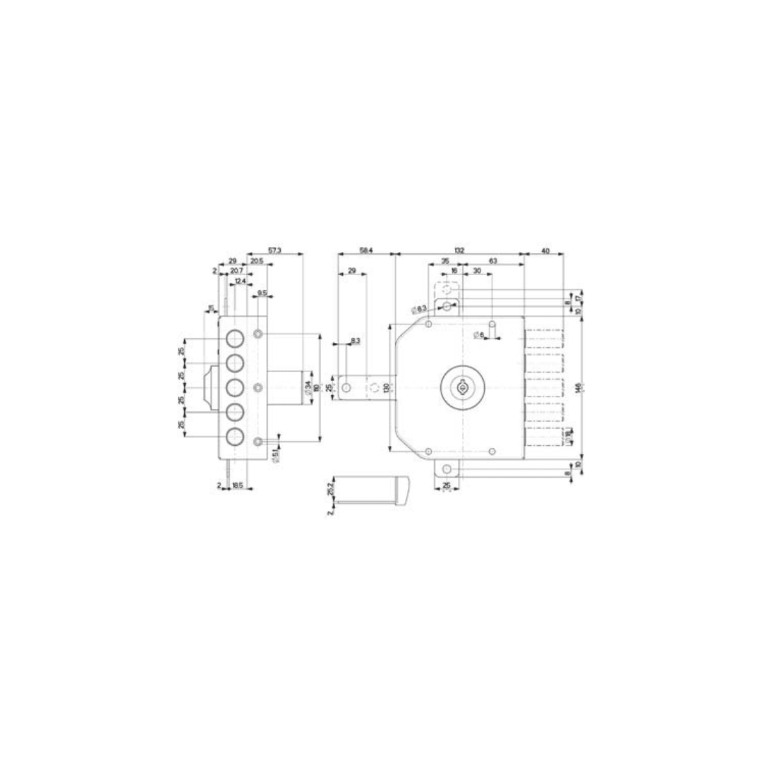 Mottura - Serratura legno applicare 30640 Mottura