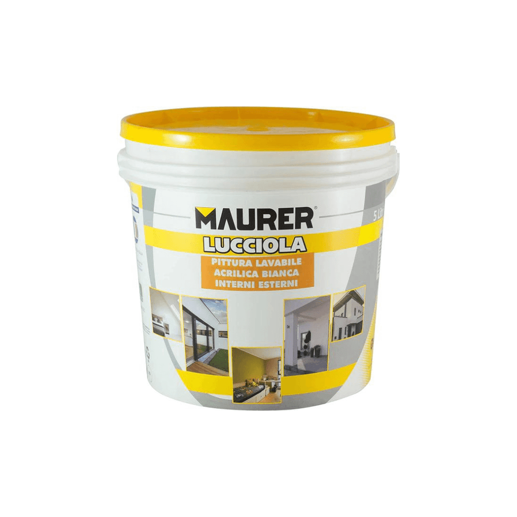 Maurer - Pittura lavabile acrilica alto bianco lt.5 colore bianco