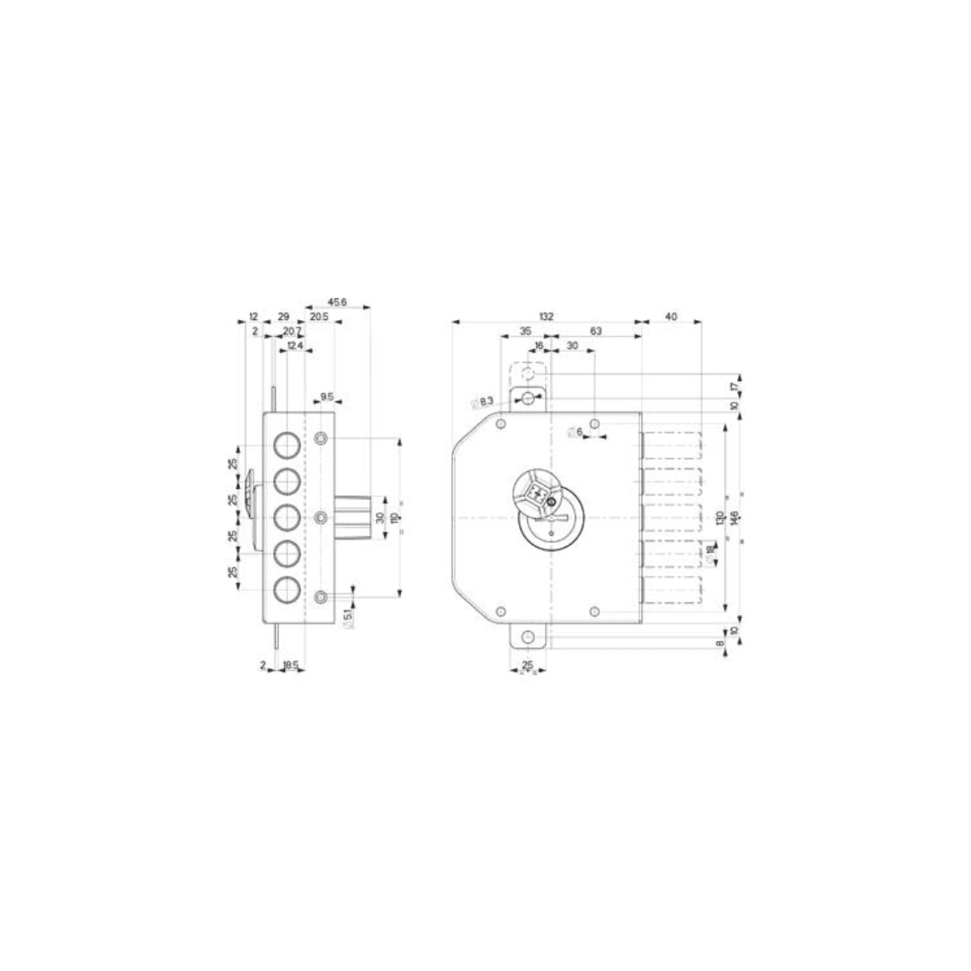 Mottura - Serratura legno applicare 20520 Mottura