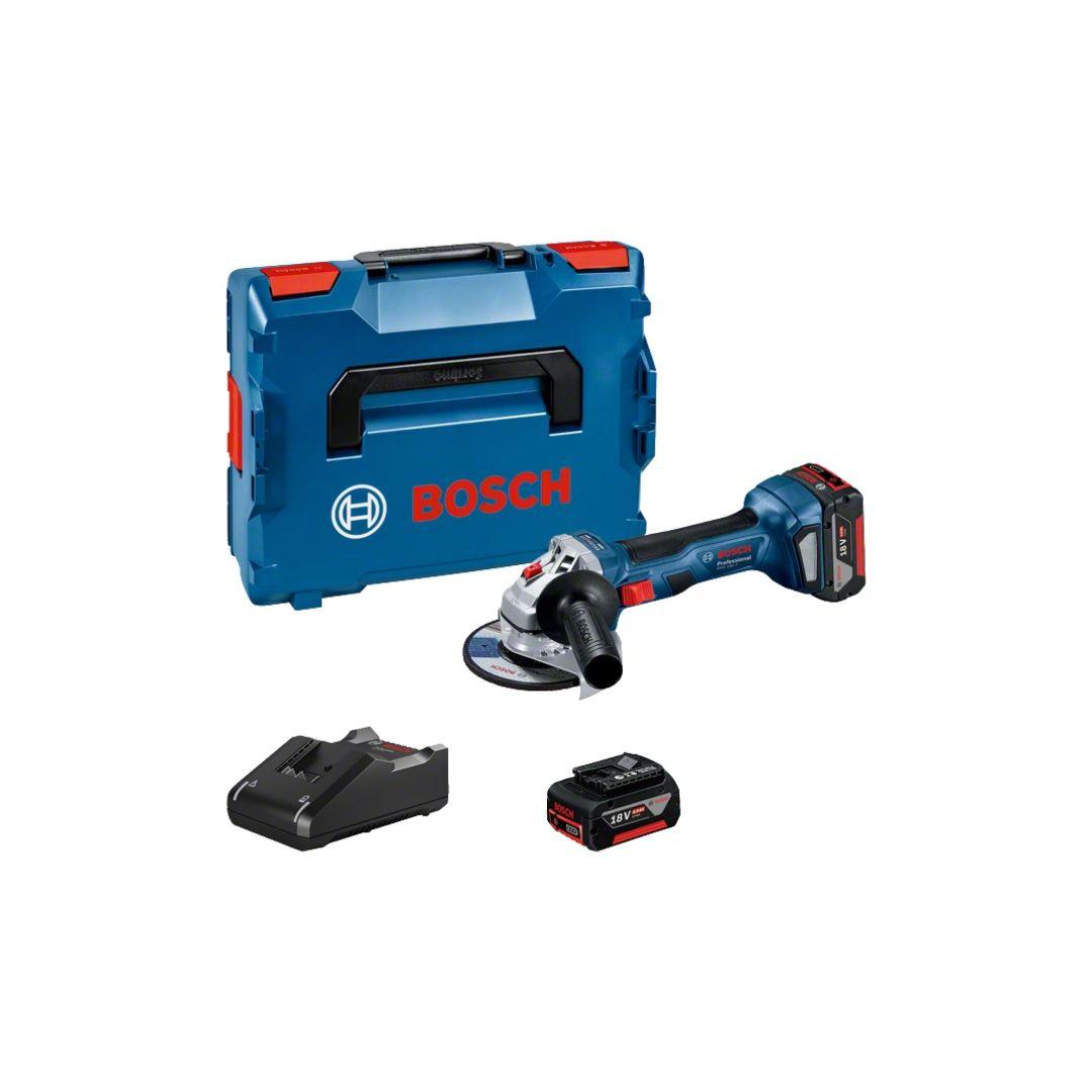 Bosch - GWS 18V-7 Professionale - Smerigliatrice angolare 18Volt+2batt.4Ah+Carica Batt.+Valigetta - Pisan Ferramenta