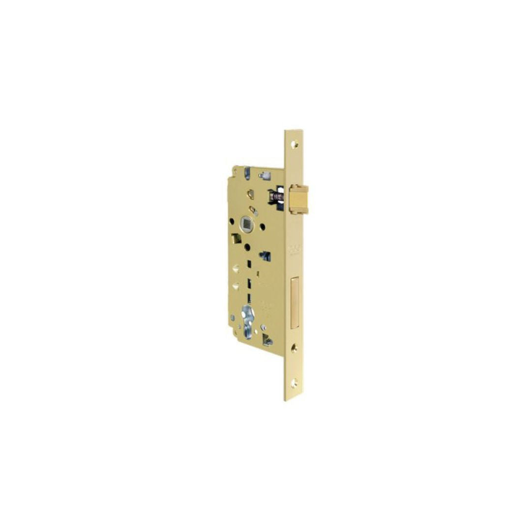 Serratura legno infilare b. quadro ottonato E. mm.35 - Agb 80852