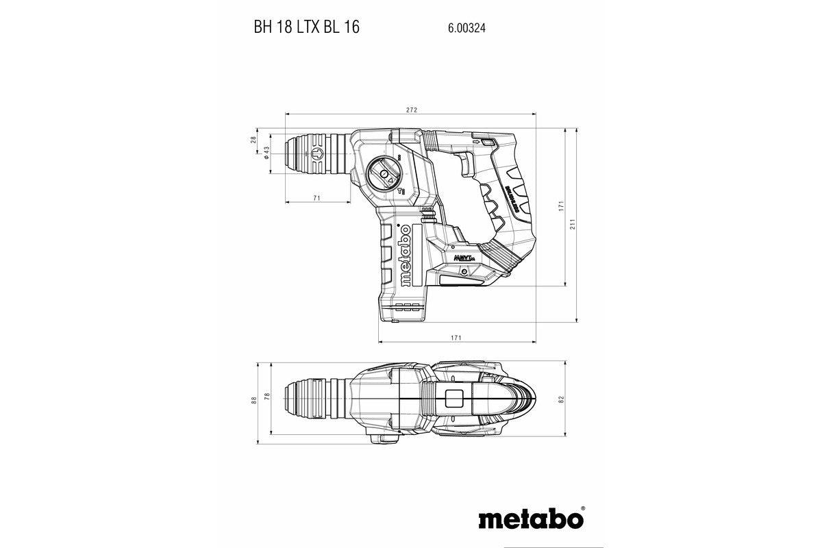 BH 18 LTX BL 16  Martelli perforatori a batteria Kit Completo-Metabo