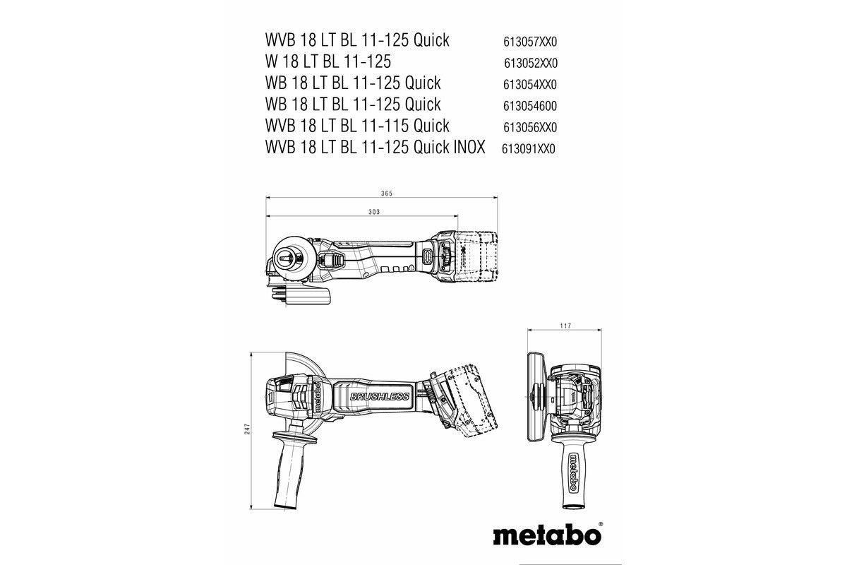 WB 18 LT BL 11-125 QUICK Smerigliatrici angolari a batteria-Metabo Metabo