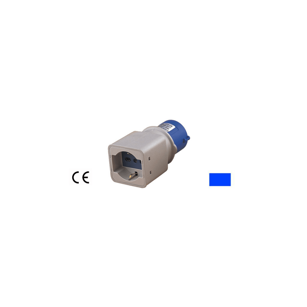 Maurer plus - Adattatore di sistema  da spina 2P+T CEE 16A 250V blu Maurer Plus