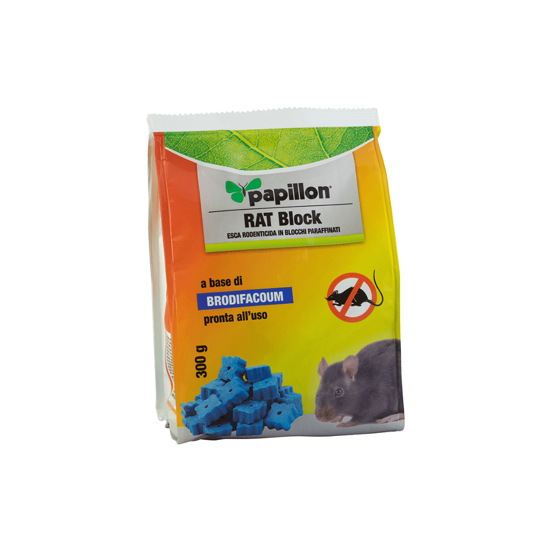 Papillon - Esca topicida *Brodifacoum* block blu gr.300 Papillon